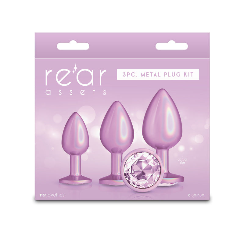 Rear Assets Trainer Kit - Iridescent Pink - Iridescent Pink Metallic Butt Plugs - Set of 3 Sizes - Just for you desires