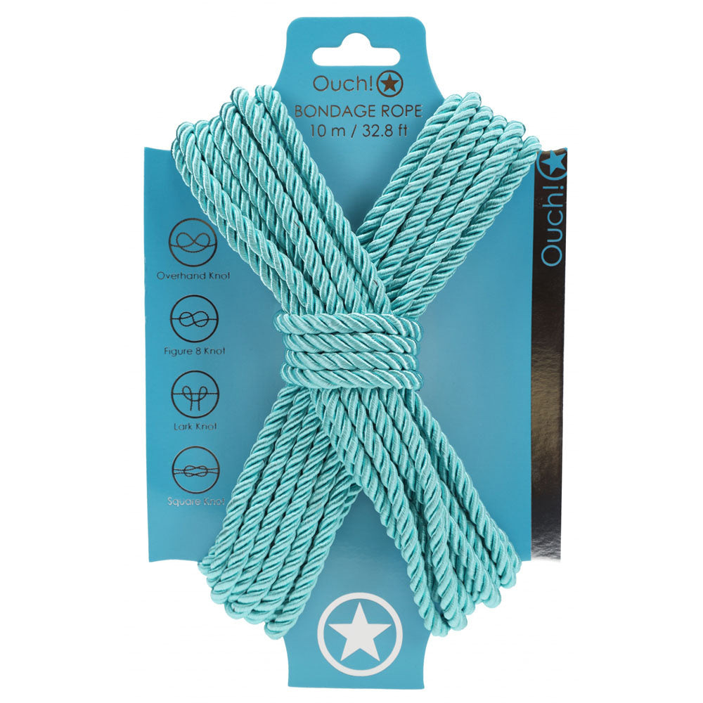 OUCH! Bondage Rope - 10 M - Blue - Blue Nylon Bondage Rope - 10 metre Length - Just for you desires