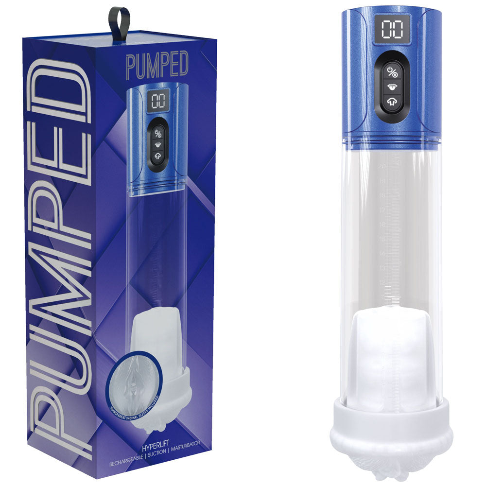 PUMPED HyperLift - Blue - Metallic Blue/Clear USB Rechargeable Auto Pump - Just for you desires