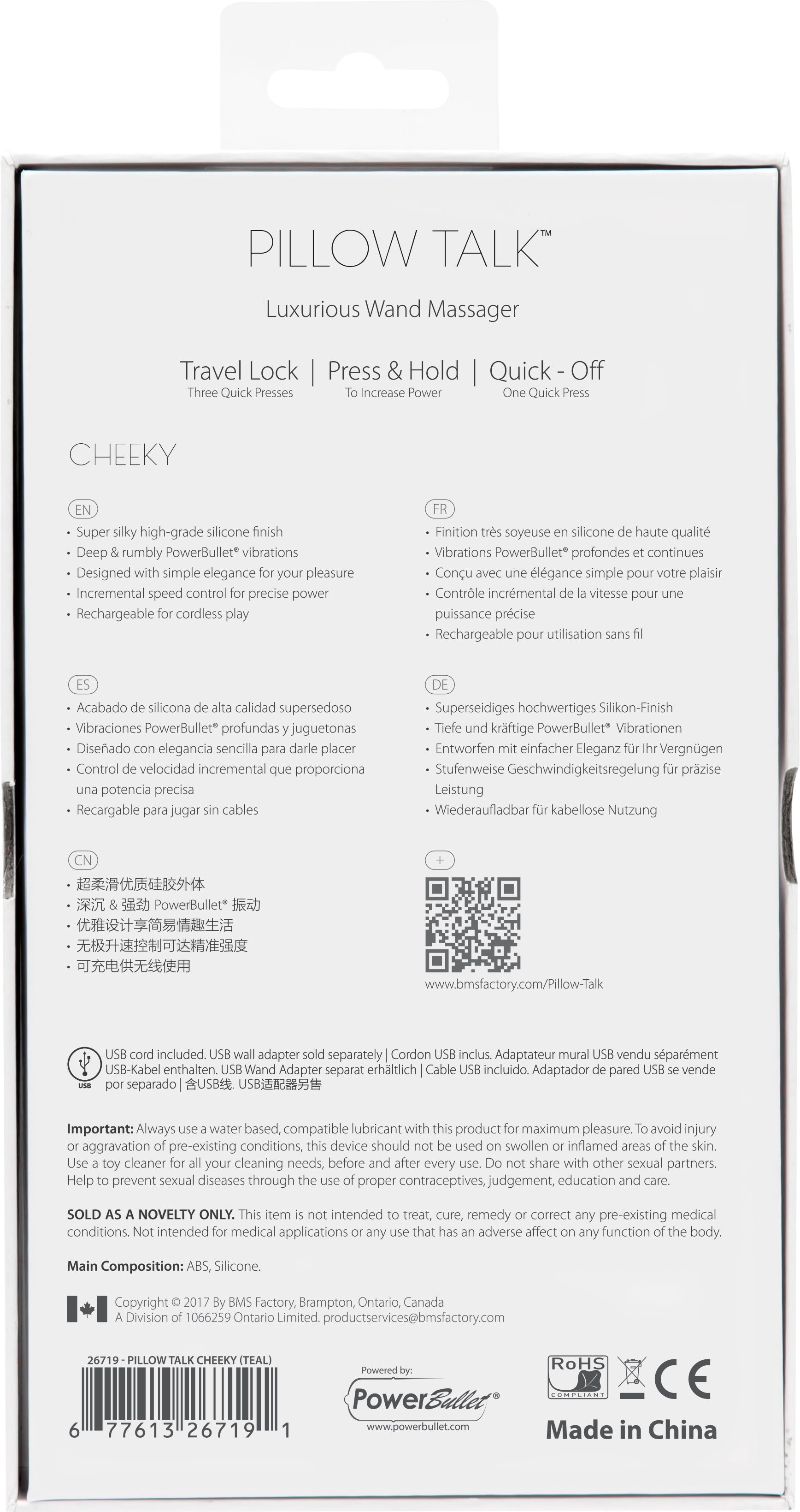 Pillow Talk Cheeky Wand Vibe With Swarovski Crystal Teal - Just for you desires