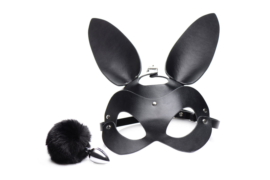 Bunny Tail Anal Plug and Mask Set - Just for you desires