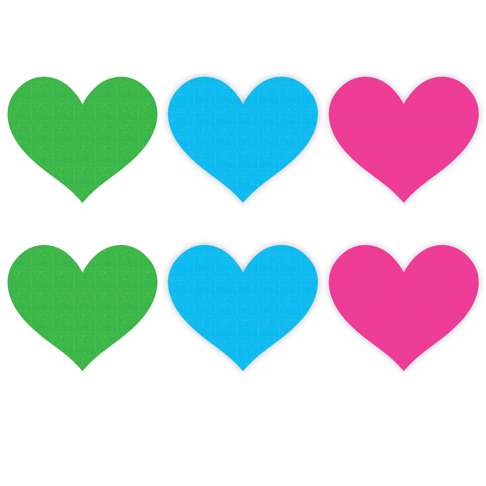 Neon Heart 3 Pk Pasties - Green/Blue/Pink - Just for you desires