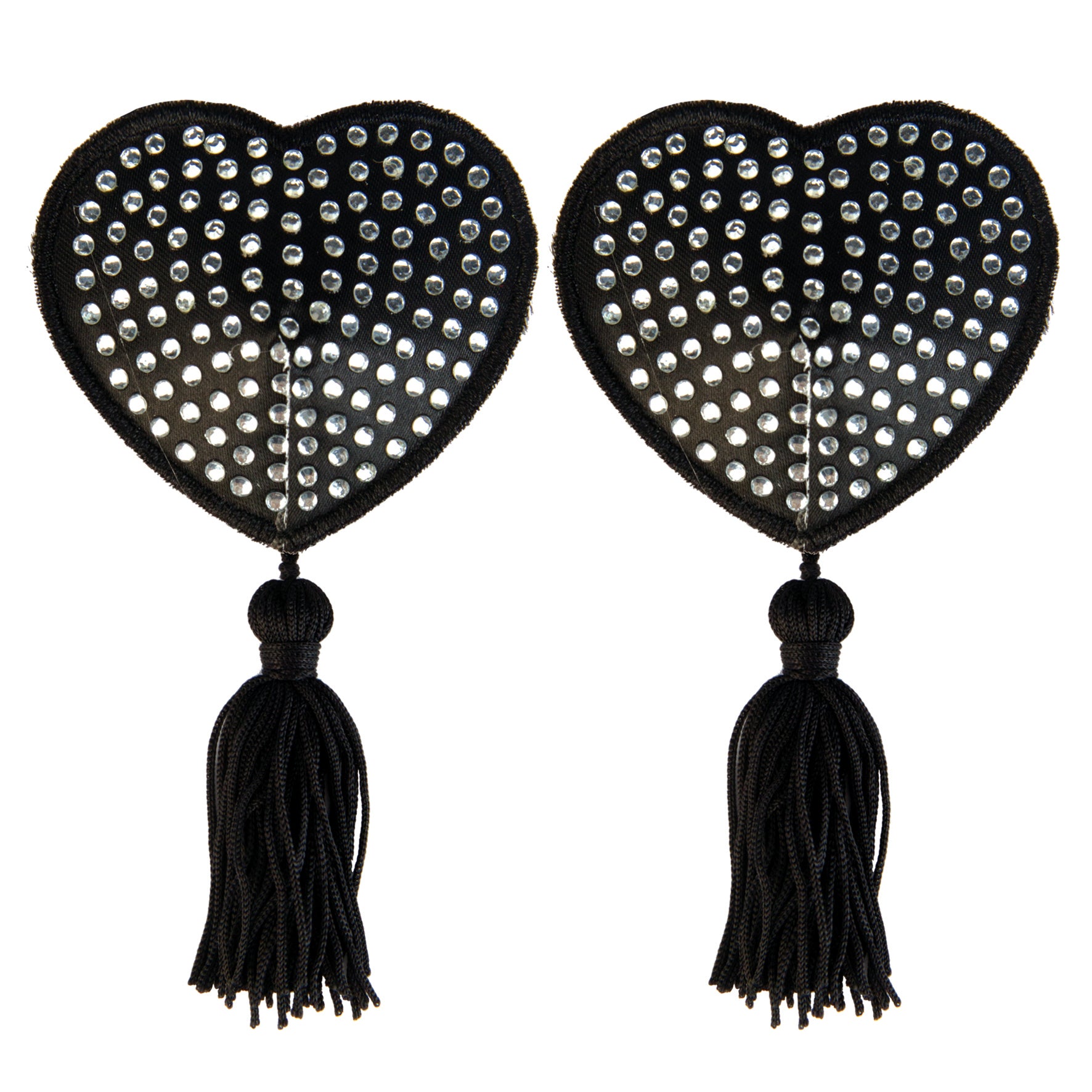 White Satin w White Stone and Tassel Pastie - Just for you desires