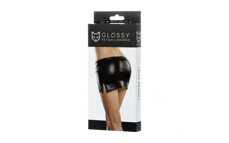Glossy Wetlook Mini Skirt Camren Large - Just for you desires