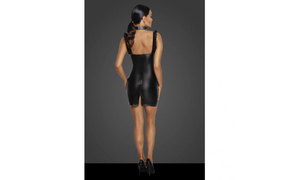 Power Wetlook Short Dress w Front Tulle Inserts - Just for you desires