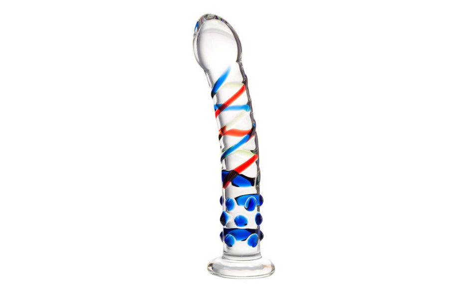 Sexus Glass Dildo Blue Tip 18cm - Just for you desires