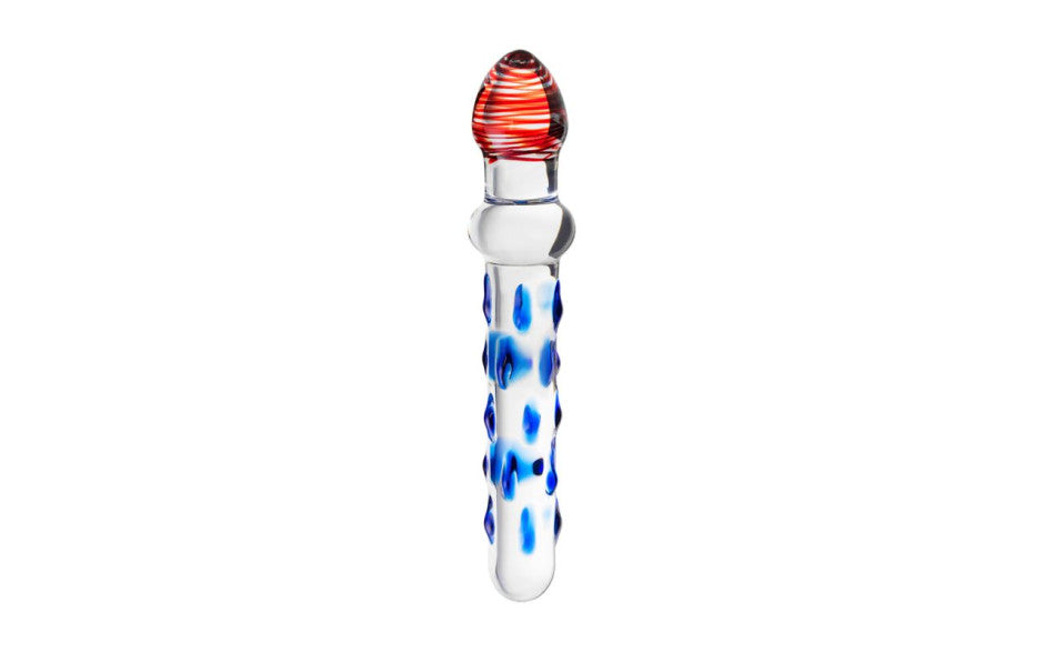 Sexus Glass Dildo Blue/Red 20 cm - Just for you desires