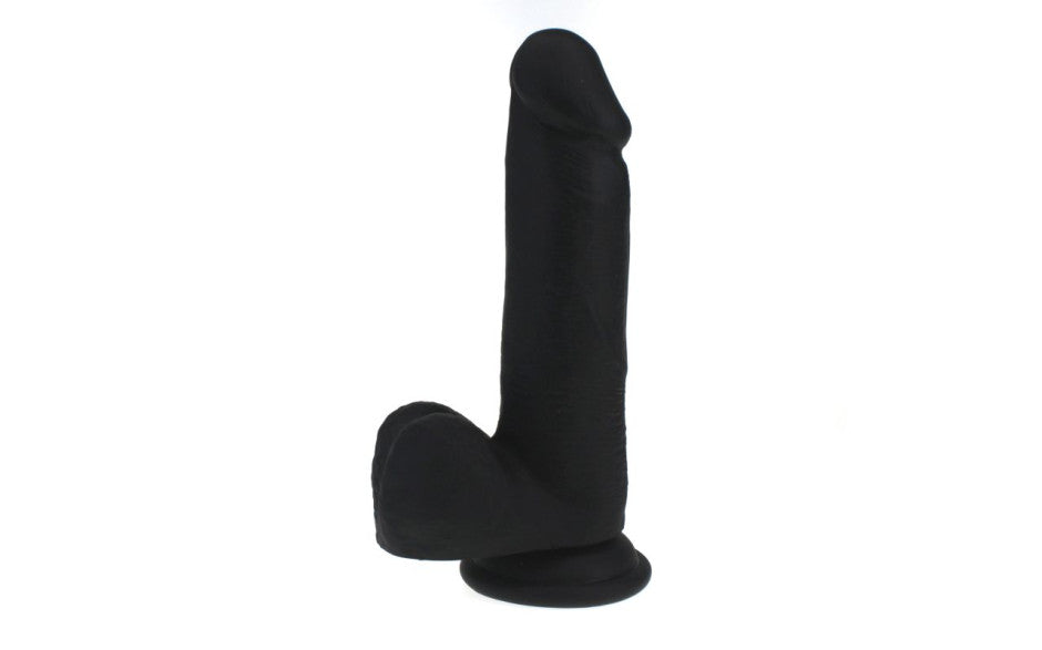 Thick Realistic Cock w Balls Black - Just for you desires
