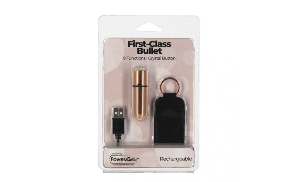 Power Bullet First Class Rechargeable Bulllet w Crystal Rose Gold - Just for you desires