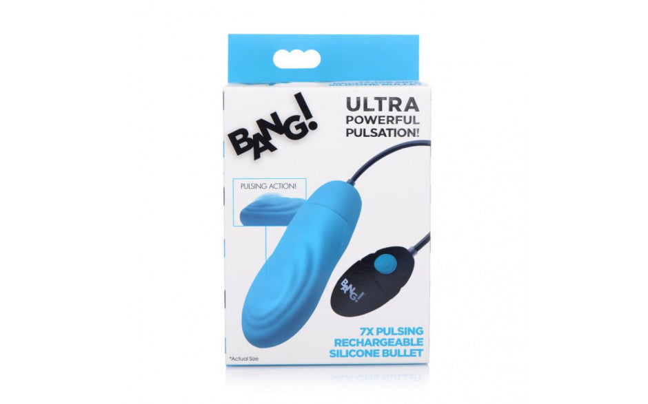 7X Pulsing Rechargeable Bullet- Blue - Just for you desires