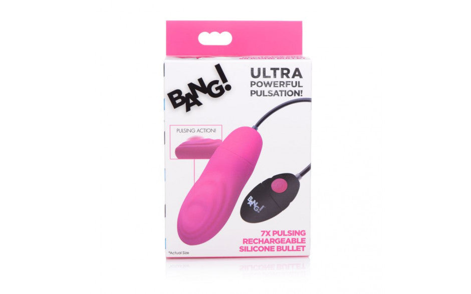 7X Pulsing Rechargeable Bullet- Pink - Just for you desires