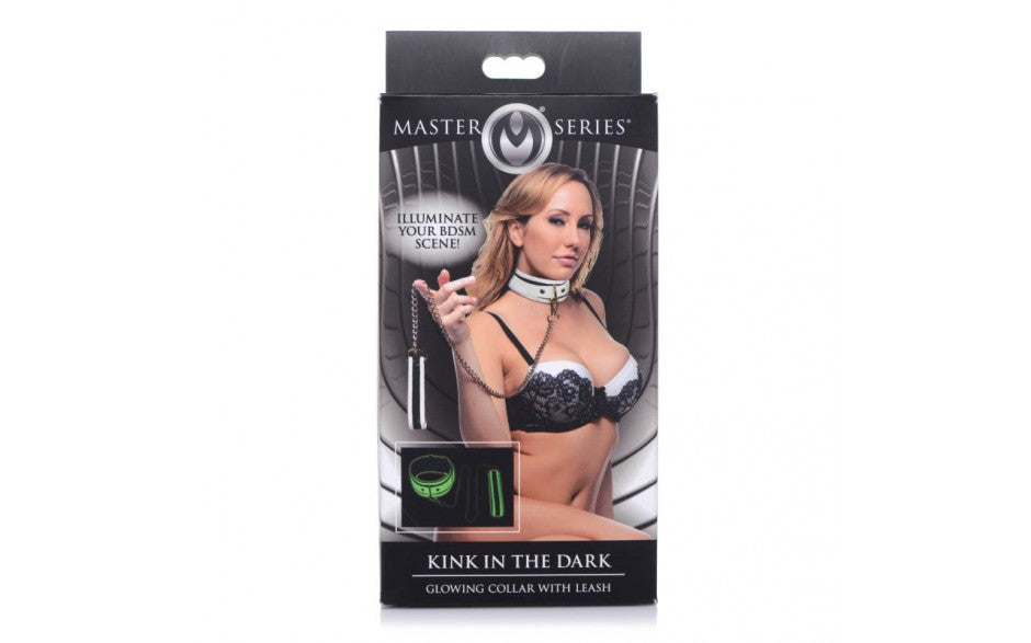 Kink in the Dark Glowing Collar & Lead Flouro Green - Just for you desires