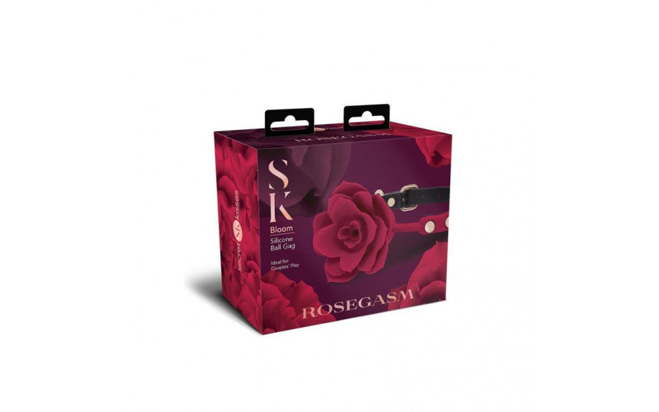 Secret Kisses ROSEGASM BLOOM SILICONE GAG - Rose Red Mouth Restraint - Just for you desires