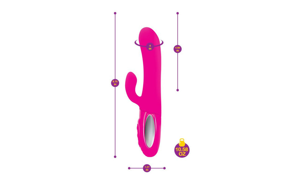 Viben Hypnotic Thrusting Rabbit Vibe w Swinging Clit Stim Hot Pink - Just for you desires