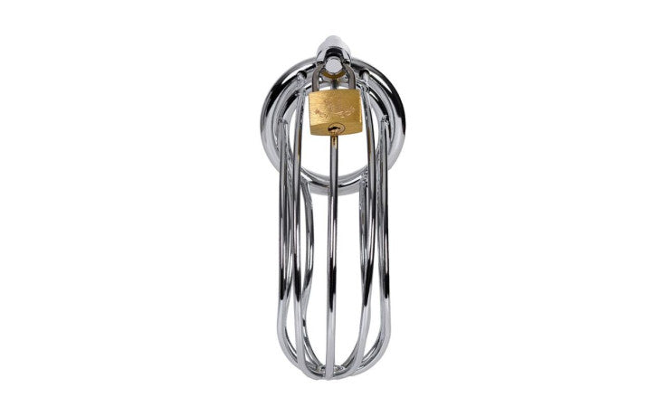 Silver Metal Birdcage Cock Cage - Just for you desires