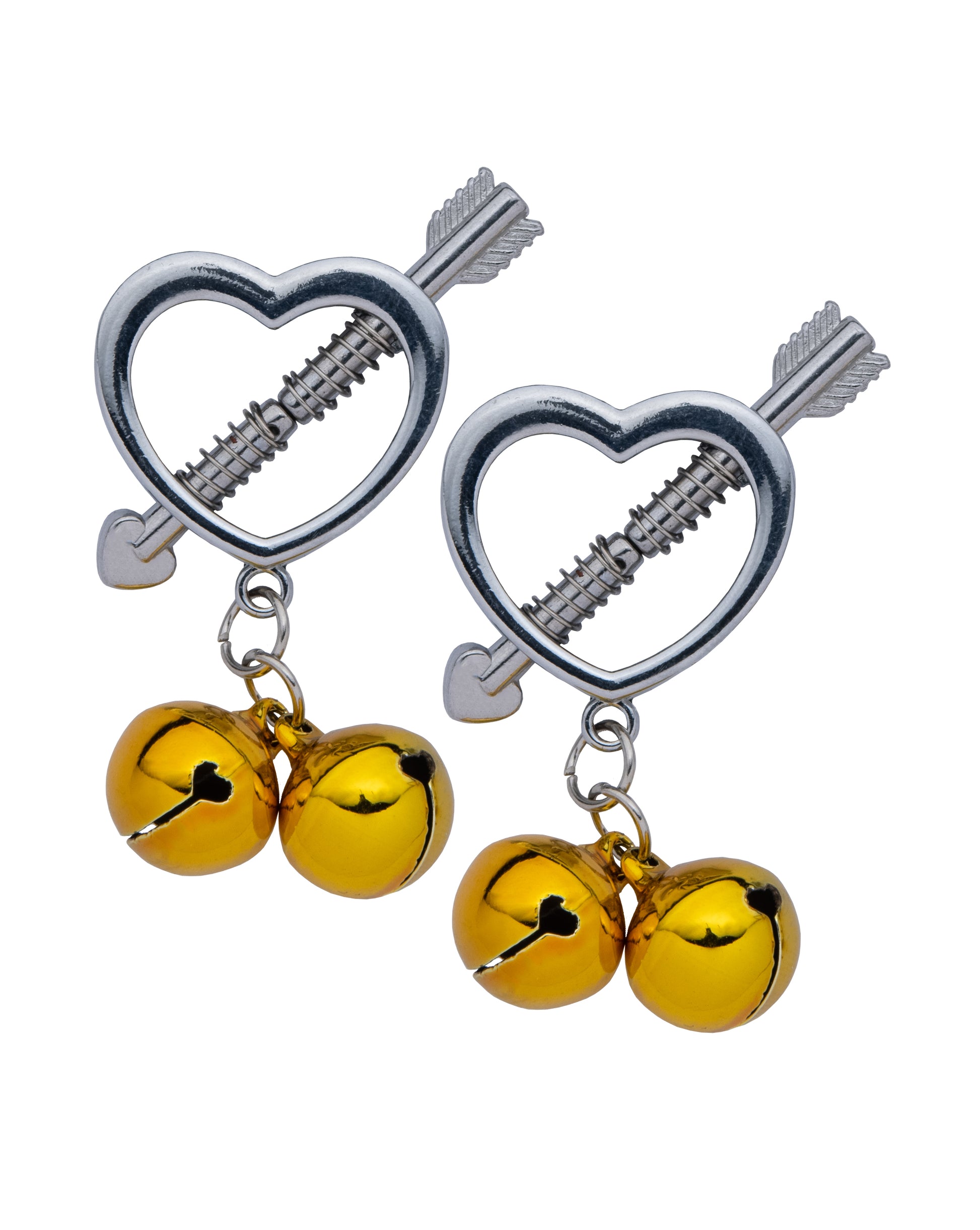 232360 - Kinki Range Heart Nipple Clamps With Bells - Just for you desires