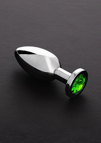 243658 - Jeweled Butt Plug- Green Large - Just for you desires
