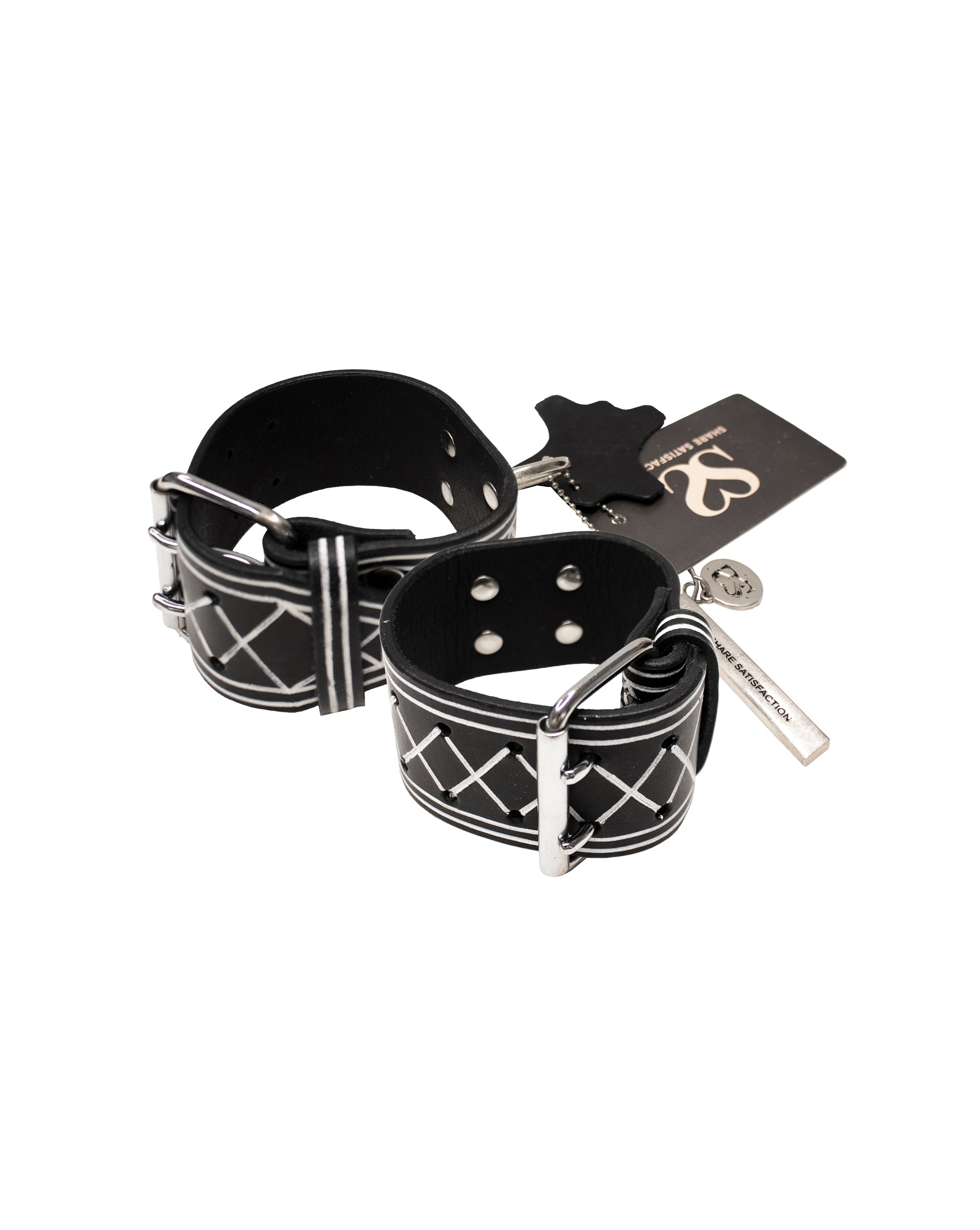 245401 - Bound X Painted Saddle Leather Cuffs - Just for you desires