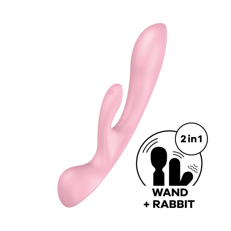Satisfyer Triple Oh - Pink USB Rechargeable Rabbit Vibrator - Just for you desires