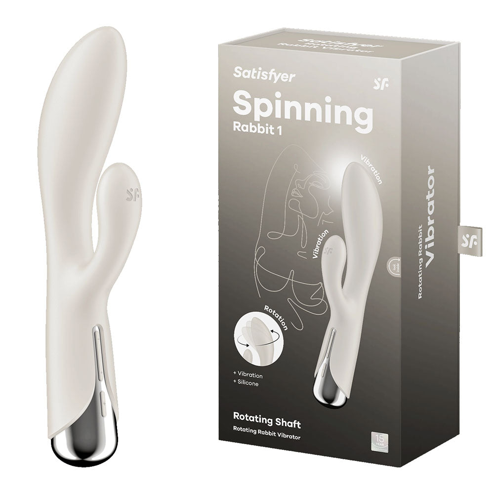 Satisfyer Spinning Rabbit 1 - Beige - Beige 20 cm USB Rechargeable Rotating Rabbit Vibrator - Just for you desires