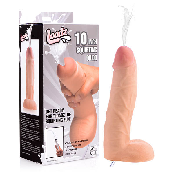 Loadz 10 Inch Realistic Dual Density Squirting Dildo - Just for you desires