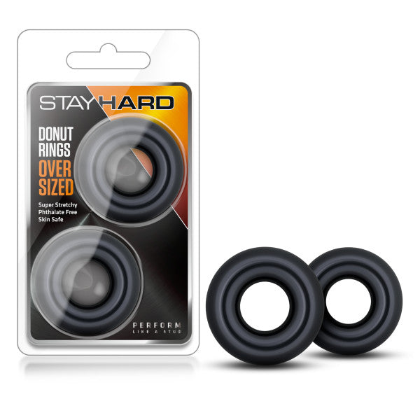 Stay Hard - Donut Rings Oversized - Black Large Cock Rings - Set of 2 - Just for you desires