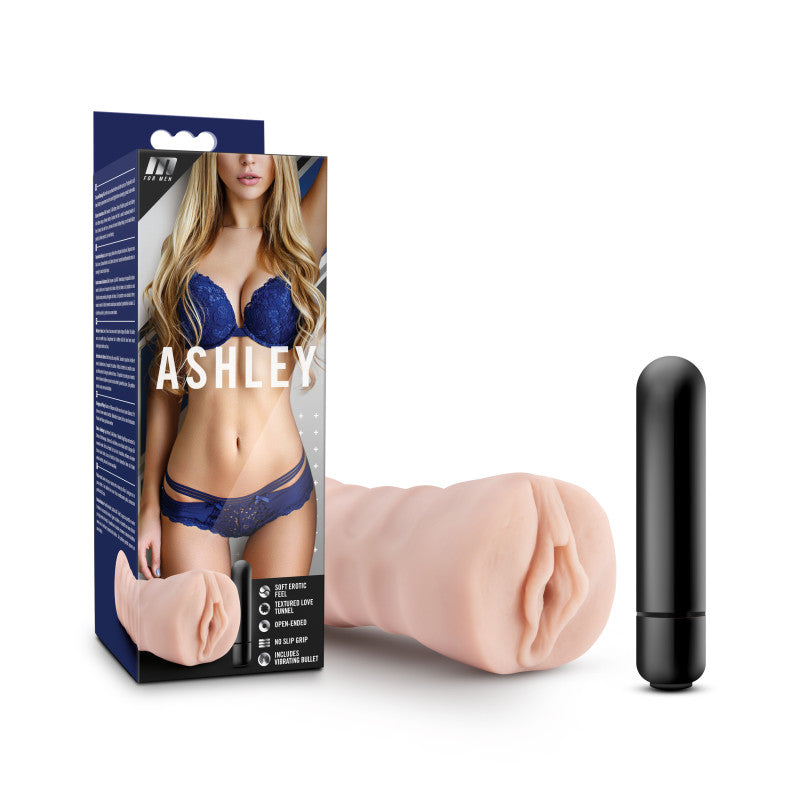 M for Men Ashley - Flesh Vibrating Vagina Stroker - Just for you desires