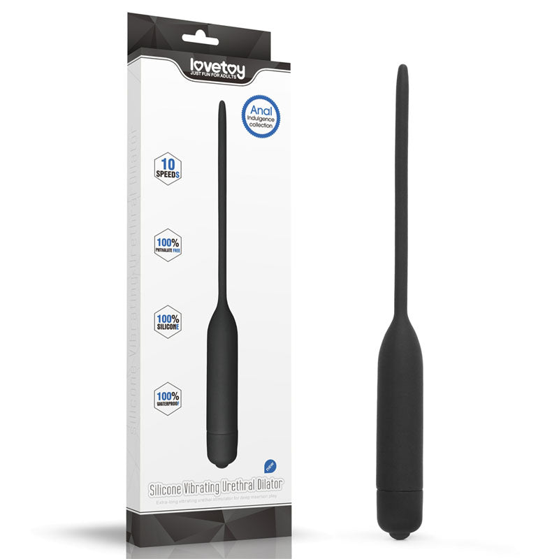 Ultimate Silicone Vibrating Urethral Dilator - Black Vibrating Urethral Sound - Just for you desires