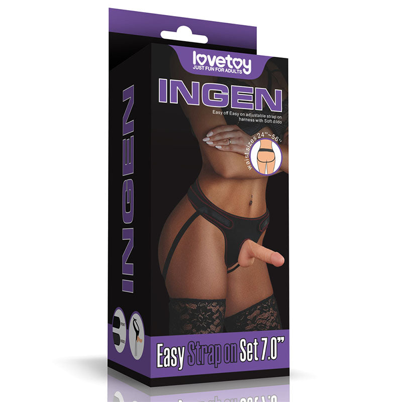 Ingen Easy Strap-On Set - Flesh 17.8 cm (7'') Strap-On - Just for you desires